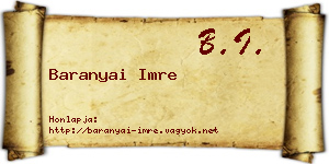 Baranyai Imre névjegykártya